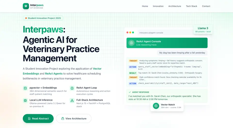 Interpaws website preview